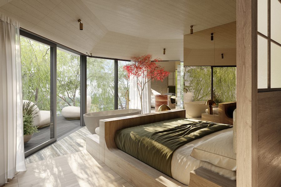 woodland suites earth tone interior