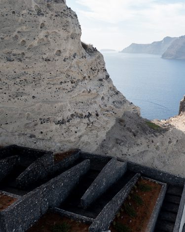 santo mine santorini volcanic rock hotel stairs