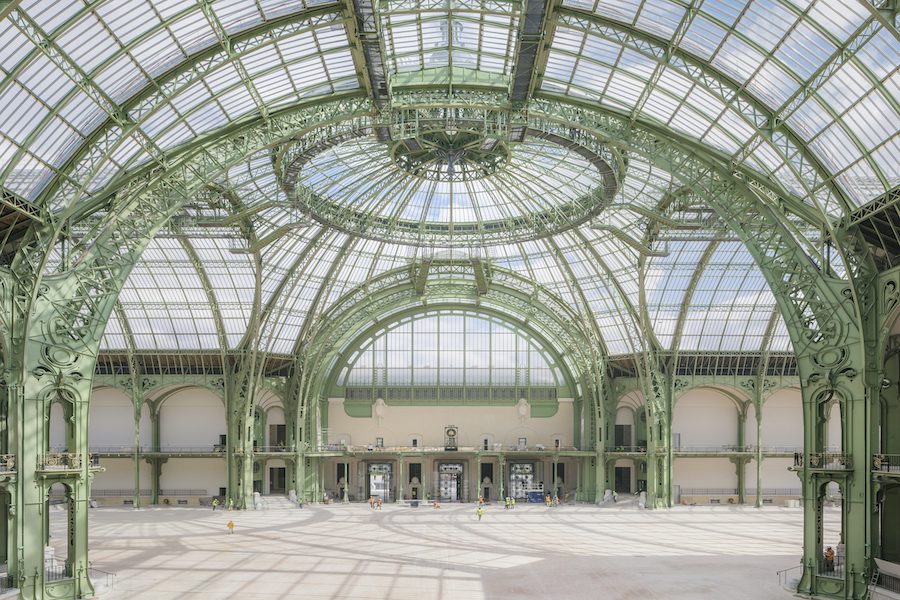 Le Grand Palais paris olympics 2024 sage green metal glass dome